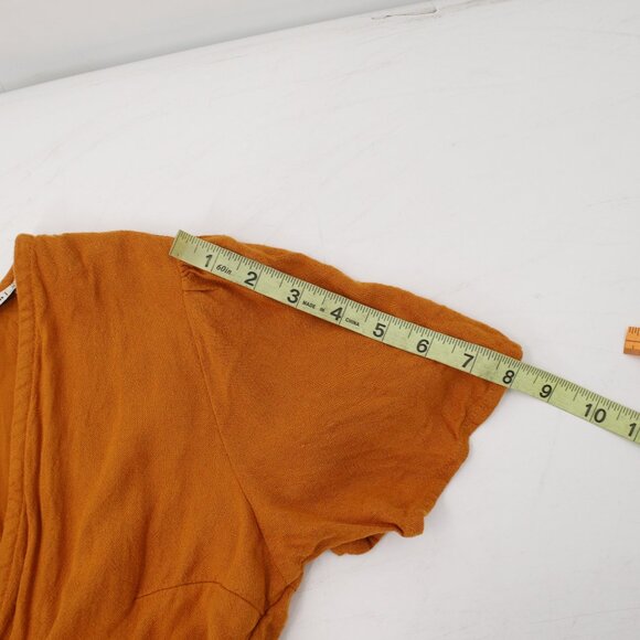 Abercrombie & Fitch Midi Dress Womens‎ Small mustard Knotted Front Cutout V Neck - Picture 12 of 14